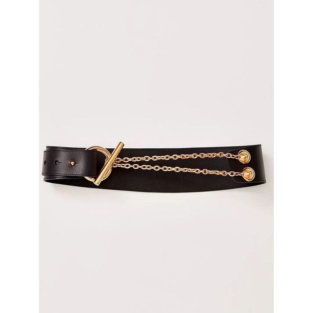 Free People Naomi Waist Belt Leather Bohemian Old Money Gold S/M Festival NWT